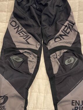 Men's Black and Gray Motocross Riding Pants